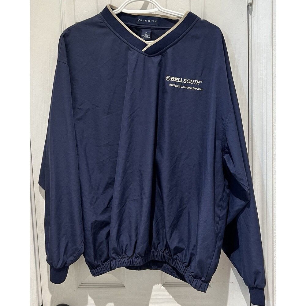Early 2000s Navy Blue BellSouth Velocity Pullover Golf Windbreaker SZ L